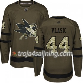 San Jose Sharks tröja Marc-Edouard Vlasic 44 Adidas 2017-2018 Camo Grön Authentic - NHL Tröjor Herr